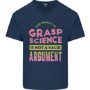 Grasp Science Funny Geek Nerd Physics Maths Mens V-Neck Cotton T-Shirt Navy Blue