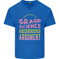 Grasp Science Funny Geek Nerd Physics Maths Mens V-Neck Cotton T-Shirt Royal Blue