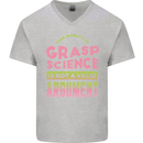 Grasp Science Funny Geek Nerd Physics Maths Mens V-Neck Cotton T-Shirt Sports Grey
