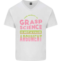Grasp Science Funny Geek Nerd Physics Maths Mens V-Neck Cotton T-Shirt White