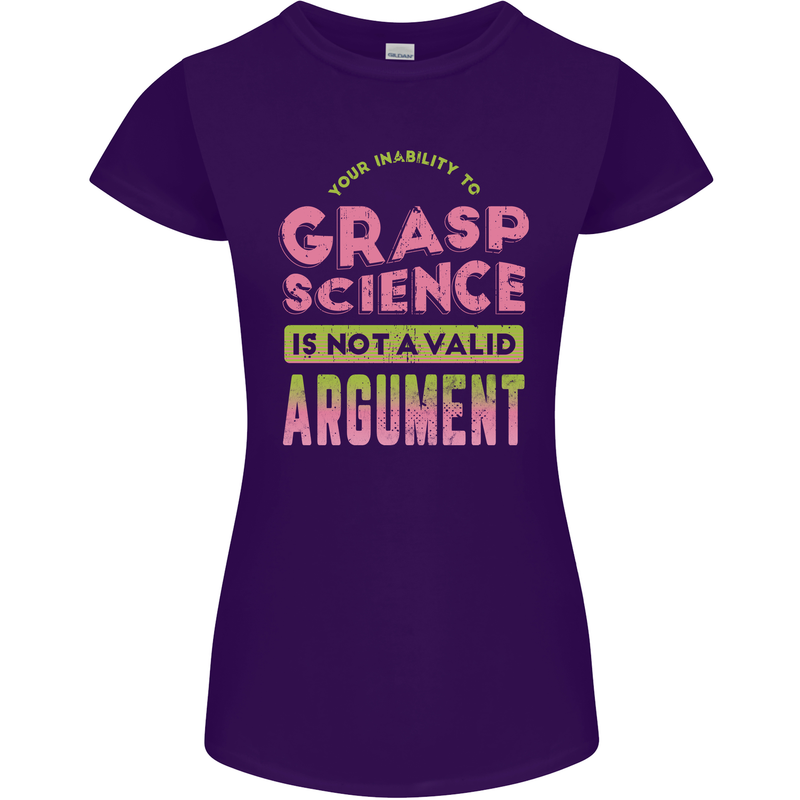 Grasp Science Funny Geek Nerd Physics Maths Womens Petite Cut T-Shirt Purple