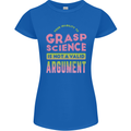 Grasp Science Funny Geek Nerd Physics Maths Womens Petite Cut T-Shirt Royal Blue