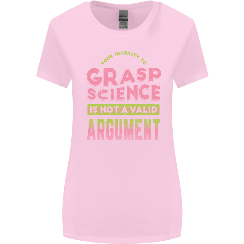 Grasp Science Funny Geek Nerd Physics Maths Womens Wider Cut T-Shirt Light Pink