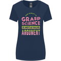 Grasp Science Funny Geek Nerd Physics Maths Womens Wider Cut T-Shirt Navy Blue
