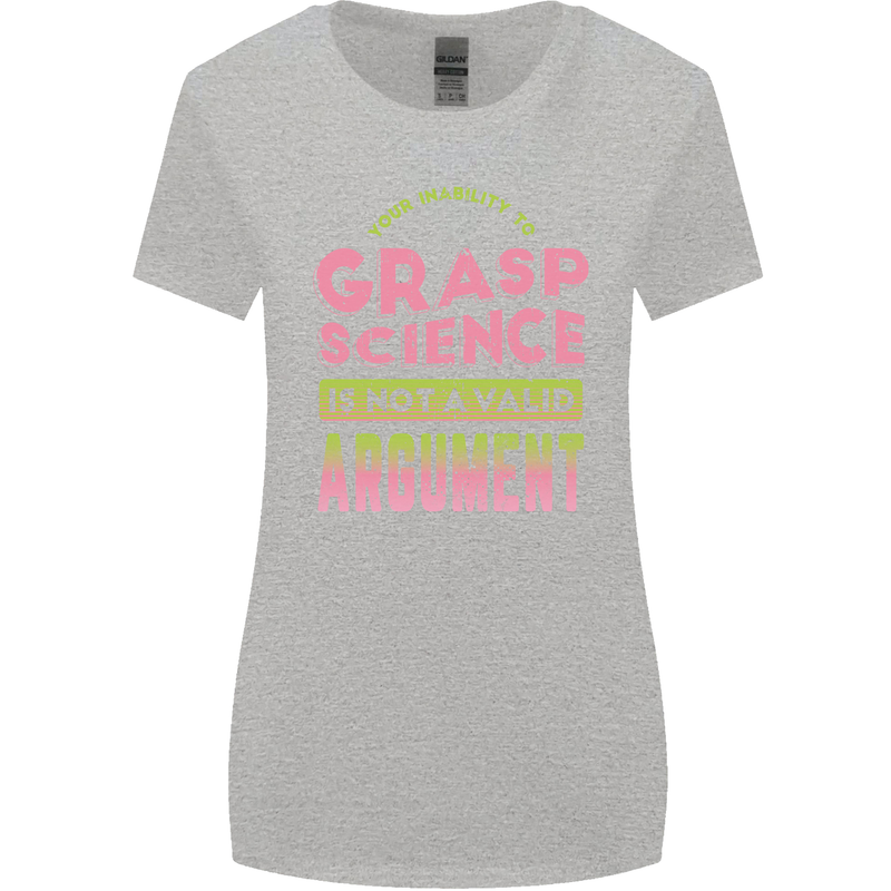 Grasp Science Funny Geek Nerd Physics Maths Womens Wider Cut T-Shirt Sports Grey