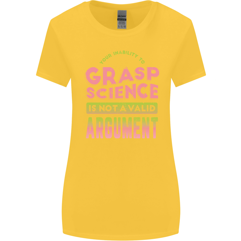 Grasp Science Funny Geek Nerd Physics Maths Womens Wider Cut T-Shirt Yellow