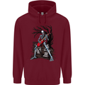 Graveyard Rock Guitar Skull Heavy Metal Childrens Kids Hoodie Maroon