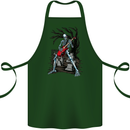 Graveyard Rock Guitar Skull Heavy Metal Cotton Apron 100% Organic Forest Green