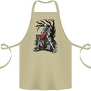 Graveyard Rock Guitar Skull Heavy Metal Cotton Apron 100% Organic Khaki
