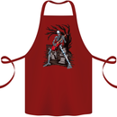 Graveyard Rock Guitar Skull Heavy Metal Cotton Apron 100% Organic Maroon