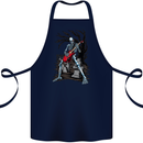Graveyard Rock Guitar Skull Heavy Metal Cotton Apron 100% Organic Navy Blue