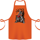 Graveyard Rock Guitar Skull Heavy Metal Cotton Apron 100% Organic Orange