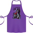 Graveyard Rock Guitar Skull Heavy Metal Cotton Apron 100% Organic Purple