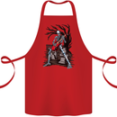 Graveyard Rock Guitar Skull Heavy Metal Cotton Apron 100% Organic Red