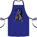 Graveyard Rock Guitar Skull Heavy Metal Cotton Apron 100% Organic Royal Blue