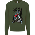 Graveyard Rock Guitar Skull Heavy Metal Kids Sweatshirt Jumper Forest Green