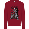 Graveyard Rock Guitar Skull Heavy Metal Kids Sweatshirt Jumper Red