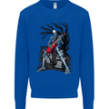 Graveyard Rock Guitar Skull Heavy Metal Kids Sweatshirt Jumper Royal Blue