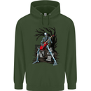 Graveyard Rock Guitar Skull Heavy Metal Mens 80% Cotton Hoodie Forest Green
