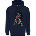 Graveyard Rock Guitar Skull Heavy Metal Mens 80% Cotton Hoodie Navy Blue