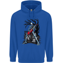 Graveyard Rock Guitar Skull Heavy Metal Mens 80% Cotton Hoodie Royal Blue