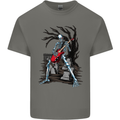 Graveyard Rock Guitar Skull Heavy Metal Mens Cotton T-Shirt Tee Top Charcoal