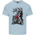 Graveyard Rock Guitar Skull Heavy Metal Mens Cotton T-Shirt Tee Top Light Blue