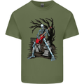 Graveyard Rock Guitar Skull Heavy Metal Mens Cotton T-Shirt Tee Top Military Green