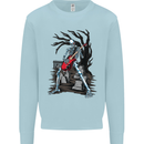 Graveyard Rock Guitar Skull Heavy Metal Mens Sweatshirt Jumper Light Blue