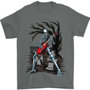 Graveyard Rock Guitar Skull Heavy Metal Mens T-Shirt Cotton Gildan Charcoal