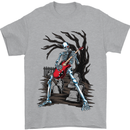 Graveyard Rock Guitar Skull Heavy Metal Mens T-Shirt Cotton Gildan Sports Grey