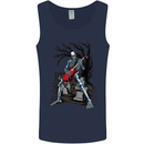 Graveyard Rock Guitar Skull Heavy Metal Mens Vest Tank Top Navy Blue