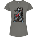 Graveyard Rock Guitar Skull Heavy Metal Womens Petite Cut T-Shirt Charcoal