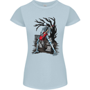 Graveyard Rock Guitar Skull Heavy Metal Womens Petite Cut T-Shirt Light Blue