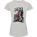 Graveyard Rock Guitar Skull Heavy Metal Womens Petite Cut T-Shirt Sports Grey