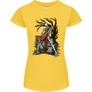 Graveyard Rock Guitar Skull Heavy Metal Womens Petite Cut T-Shirt Yellow