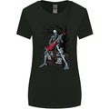 Graveyard Rock Guitar Skull Heavy Metal Womens Wider Cut T-Shirt Black