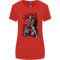 Graveyard Rock Guitar Skull Heavy Metal Womens Wider Cut T-Shirt Red