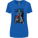 Graveyard Rock Guitar Skull Heavy Metal Womens Wider Cut T-Shirt Royal Blue