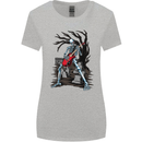 Graveyard Rock Guitar Skull Heavy Metal Womens Wider Cut T-Shirt Sports Grey