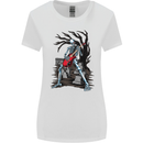 Graveyard Rock Guitar Skull Heavy Metal Womens Wider Cut T-Shirt White