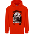 Great Beard Comes Great Responsibility Skull Childrens Kids Hoodie Bright Red