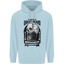 Great Beard Comes Great Responsibility Skull Childrens Kids Hoodie Light Blue