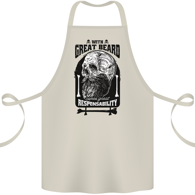 Great Beard Comes Great Responsibility Skull Cotton Apron 100% Organic Natural