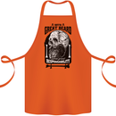 Great Beard Comes Great Responsibility Skull Cotton Apron 100% Organic Orange
