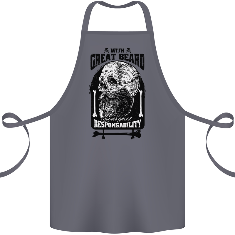 Great Beard Comes Great Responsibility Skull Cotton Apron 100% Organic Steel