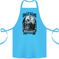 Great Beard Comes Great Responsibility Skull Cotton Apron 100% Organic Turquoise