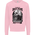 Great Beard Comes Great Responsibility Skull Kids Sweatshirt Jumper Light Pink