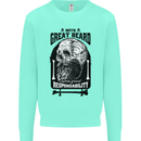 Great Beard Comes Great Responsibility Skull Kids Sweatshirt Jumper Peppermint