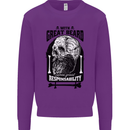 Great Beard Comes Great Responsibility Skull Kids Sweatshirt Jumper Purple